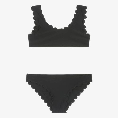 Girls Black Scallop Bikini (Upf50+)