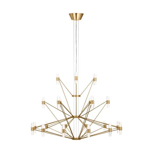 Natural Brass LED Chandelier from the Lassell Collection