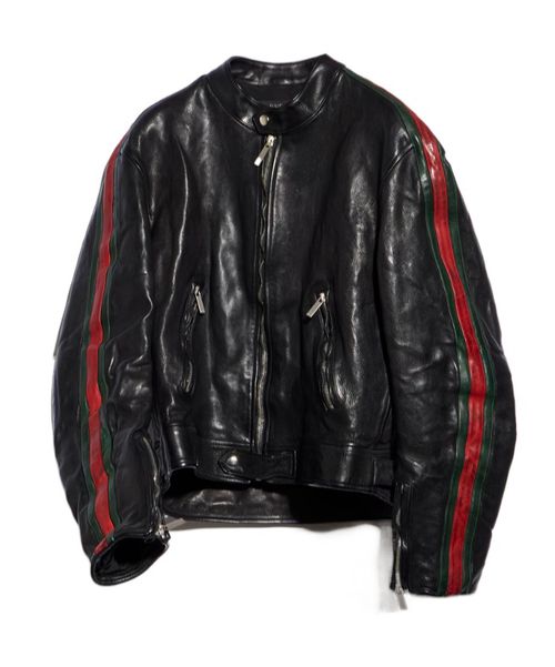 Calf leather bomber jacket with Web