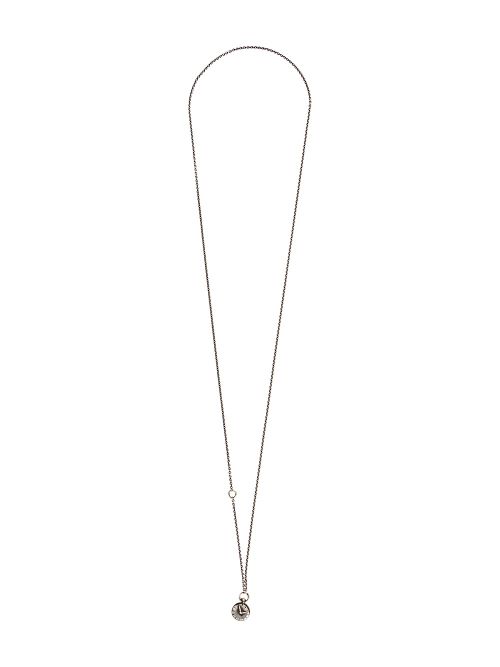 Mini clock pendant necklace - Metallic