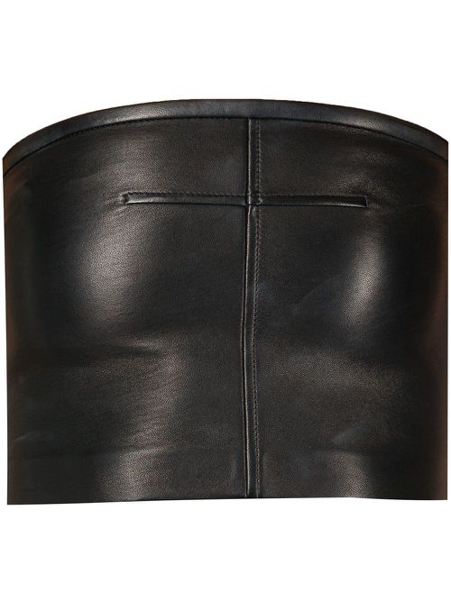 Leather bodycon tube top - Black