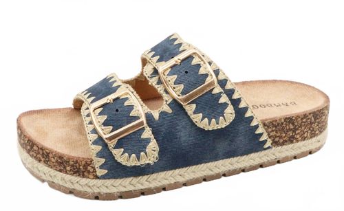 Women's Espadrille Embroidered Sandals In Blue