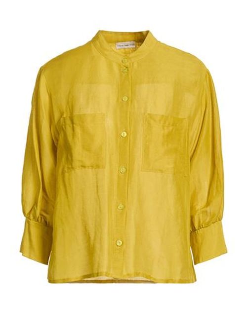 Woman Shirt Lime green Size 4 Linen, Rayon, Viscose