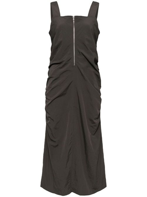 Zip fastening draped dress - Grey