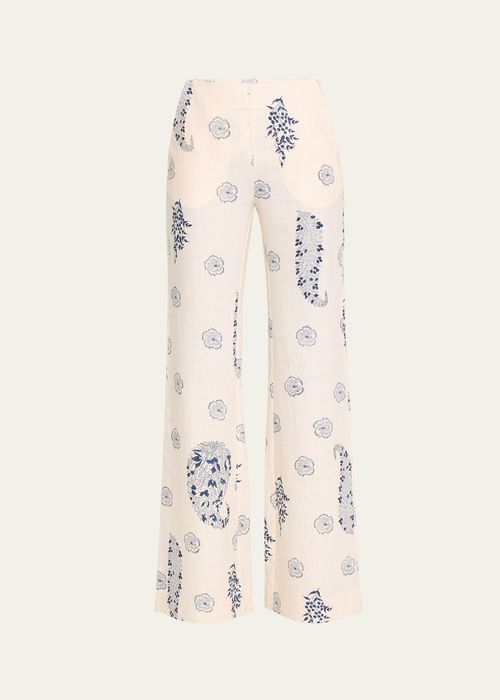 Charlie Porcelain Linen Pants