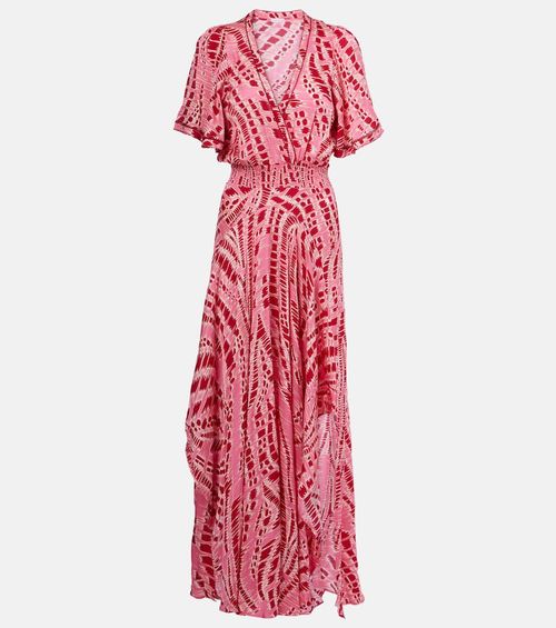 Mabelle printed satin midi dress