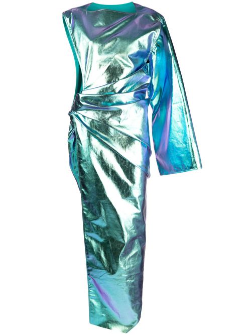 Holographic asymmetric gown - Multicolour