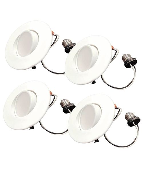 Pack Of 4-4in Integrated LED Recessed Adjustable Light Kit With Gimbal