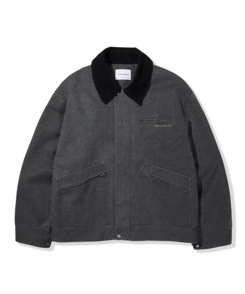 Vintage washed Detroit work jacket_Charcoal