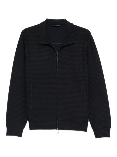 Cotton blend zipped sweatshirt