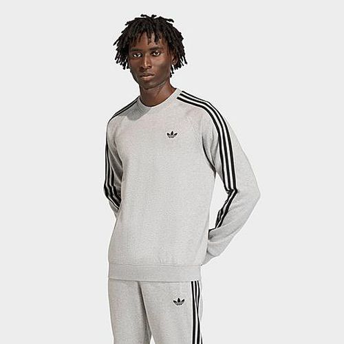 Men's Originals 3-Stripes Crewneck Sweatshirt in Medium Grey Heather 