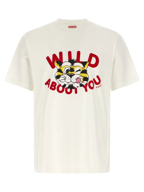 Wild Tiger Graphic Print T-Shirt — cream