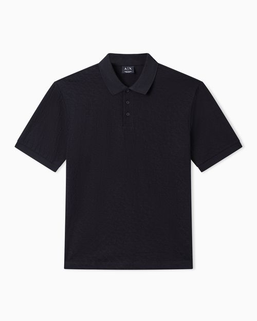 Jacquard polo shirt in mercerized cotton