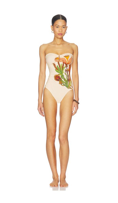 Ulla Johnson Monterey Maillot One Piece Swimsuit in Cream. - M also in L, S