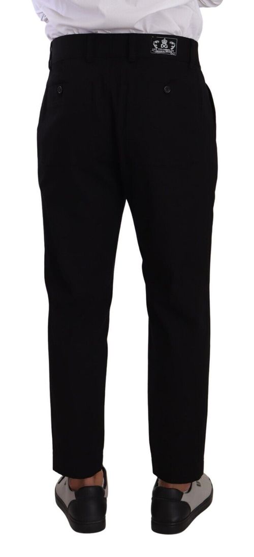 Cotton Stretch Trousers — Black