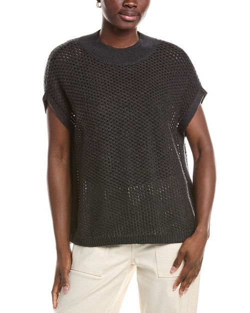 Mock Neck Wool Square Sweater