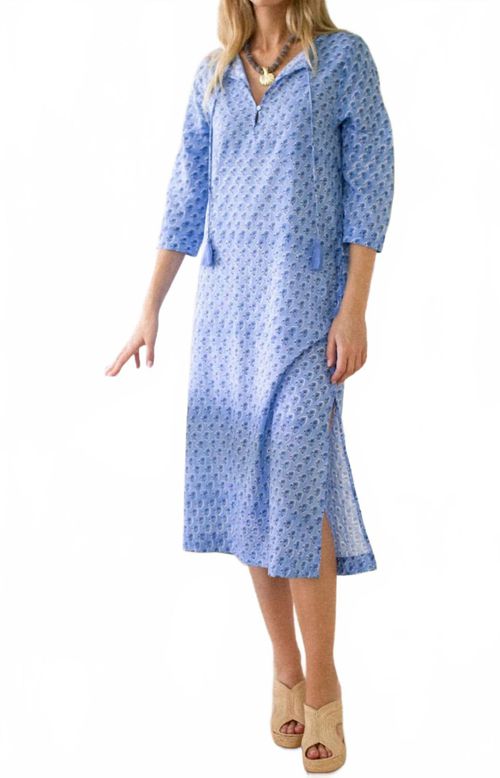 Unlined Lightweight Button Tunic In Atlantic Daisy