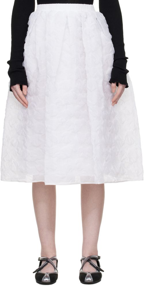 White CBmala Midi Skirt