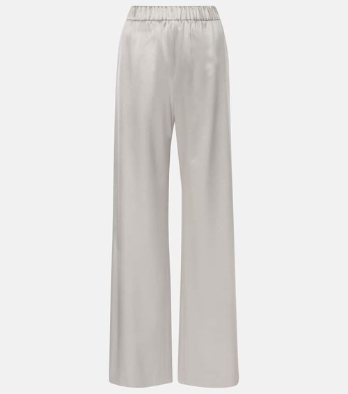 Silk satin wide-leg pants