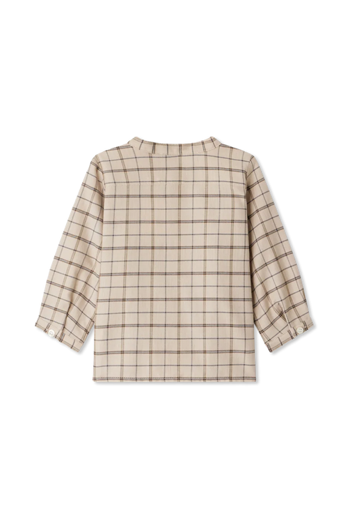Top With A Check Pattern, Unisex, Beige