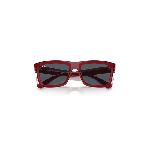 Ray-Ban Warren Bio-based Sunglasses Transparent Red Frame Grey Lenses 54-20