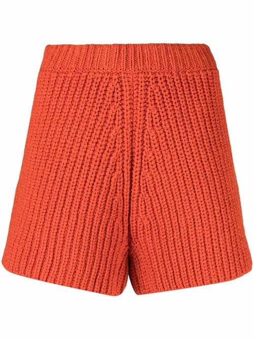 Chunky-knit shorts - Orange