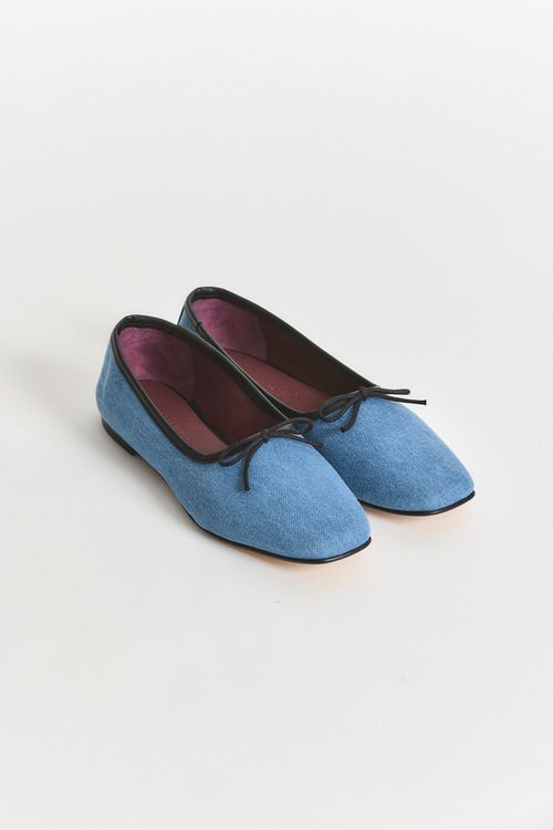 Jada Square Toe Ballet Flat - Ocean Denim