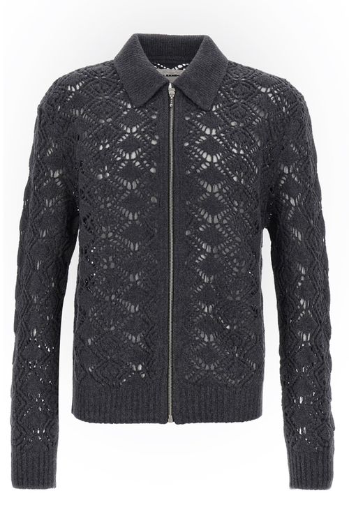 Openwork Wool Cardigan