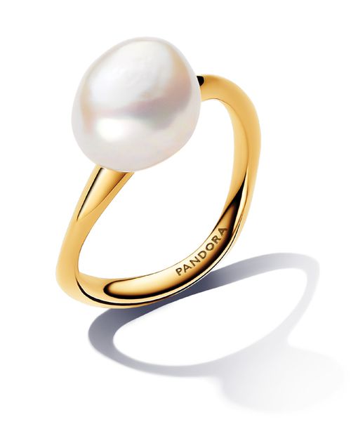 Baroque Treated Freshwater Cultured Pearl Ring in 14k Gold-plated - Gold