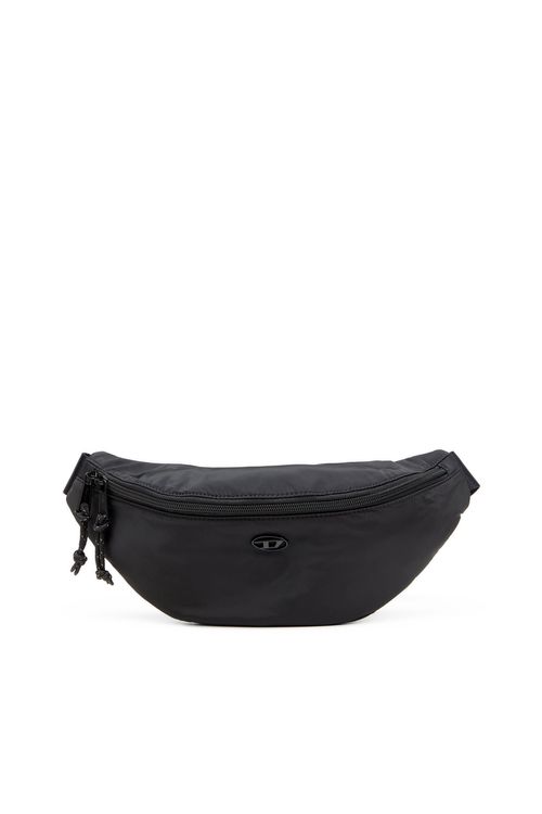 Belt bag in satin-touch fabric - Crossbody Bags - Man - Black
