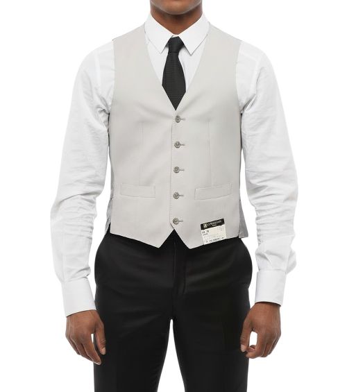Light Grey V Neck Waistcoat