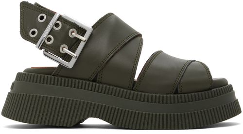 Khaki platform sandals