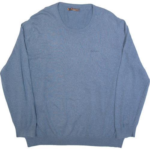 BEN SHERMAN Womens Jumper Blue Tight Knit