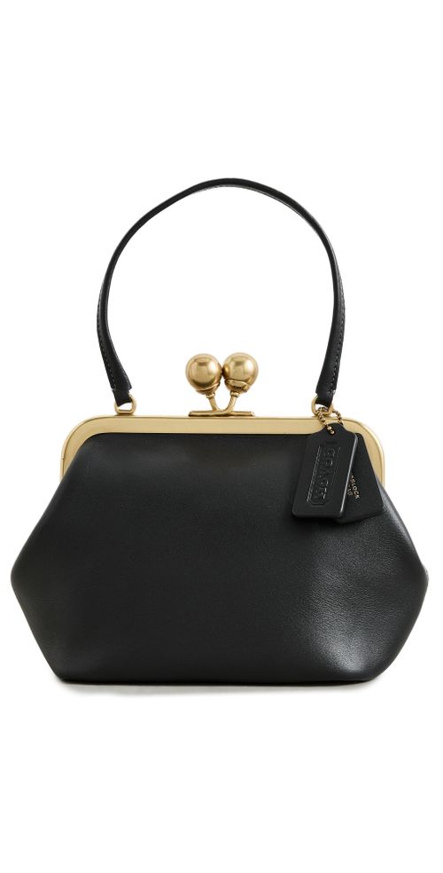 Glovetanned Leather Kisslock Frame Bag Black One Size