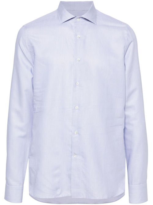 Canali Gestreept overhemd - Blauw