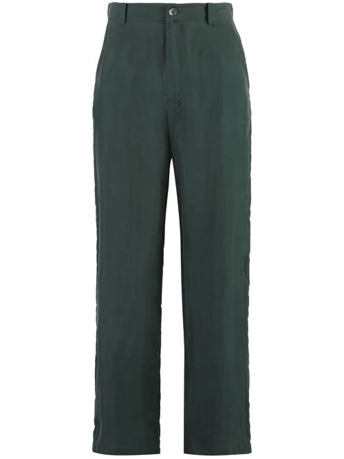 P.A.R.O.S.H. silk straight-leg trousers - Green