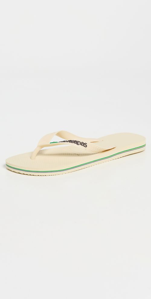 Havaianas Brazil Logo Flip Flops Buttercream 10