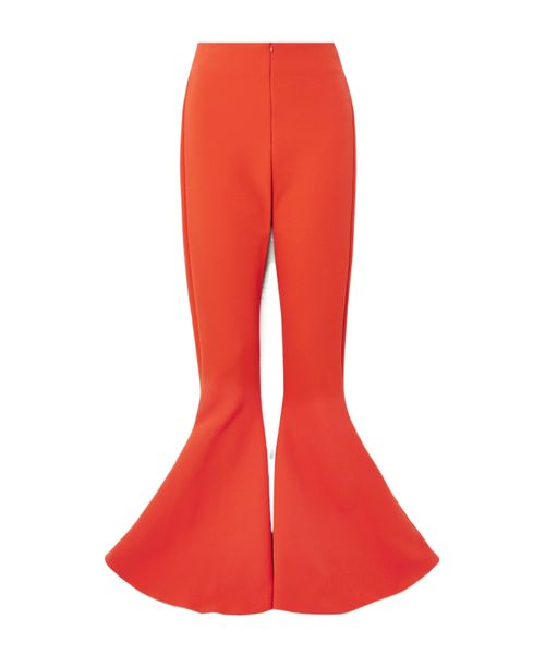Draped stretch-twill flared pants