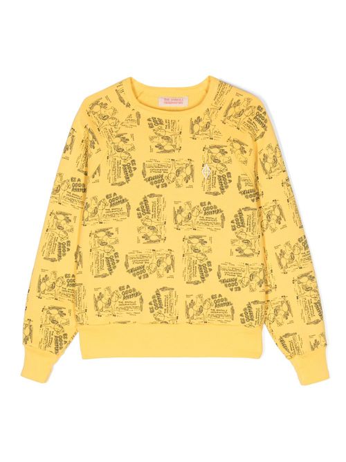 Shark illustration-print cotton sweatshirt - Yellow