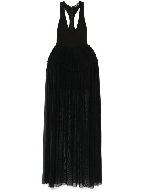Pleated tulle gown - Black