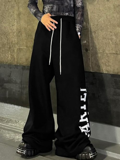Mens Casual Print Solid Color Pant SKUK79658 - Black / S