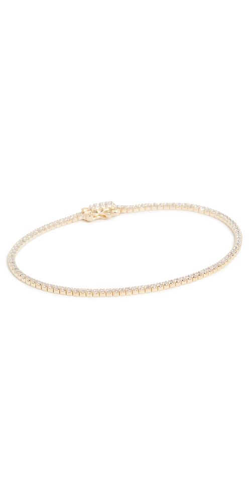 Classic Thin Tennis Bracelet Gold One Size