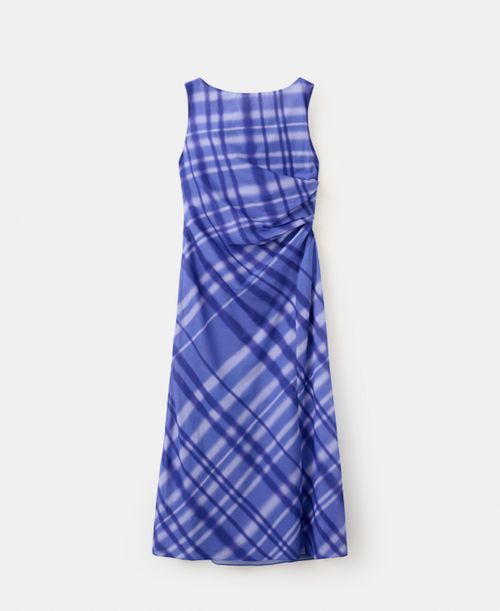 Women's Printed Cotton Dress - Blue