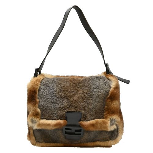 Fendi Brown Fur Shoulder Bag Pre-Owned