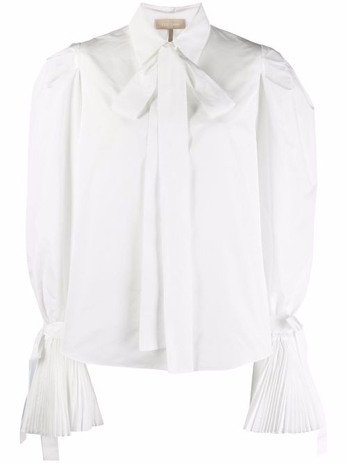 Taffeta flared-cuff shirt - White