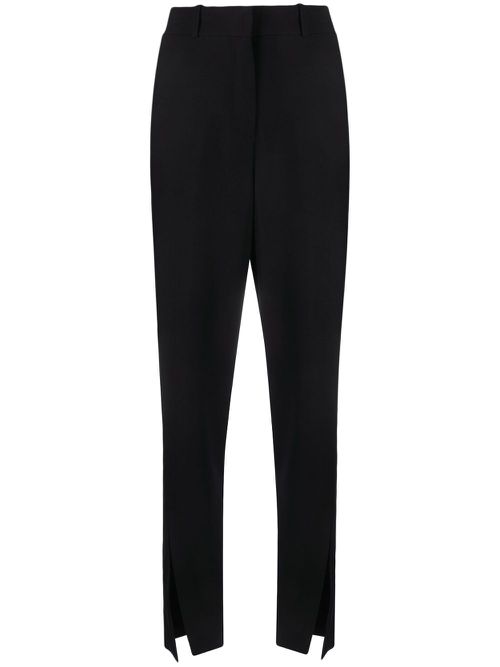 Split-hem straight-leg trousers - Black