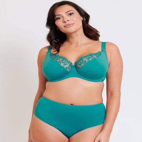Flirtelle Swirl Balcony Bra Embroidered Underwired Lingerie In Tea
