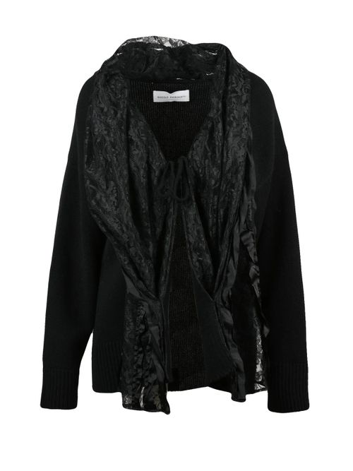 Black Centrino Merino Wool-Cashmere Cardigan