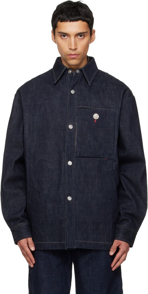 Navy Slits Selvedge Denim Jacket