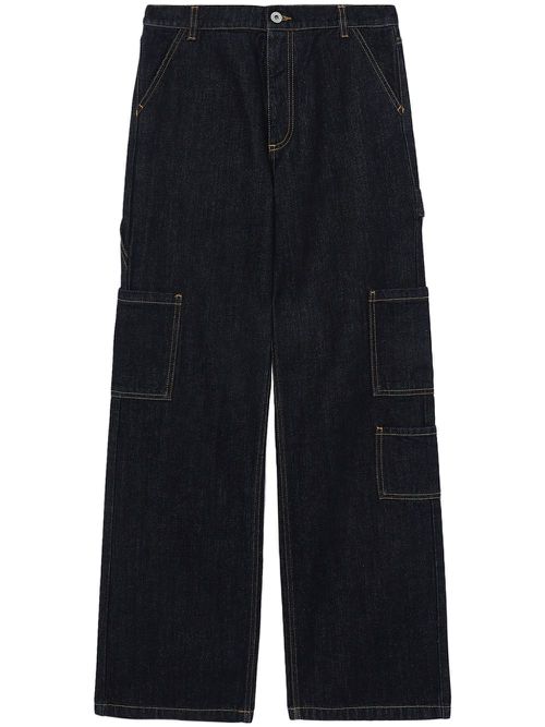 High-rise straight-leg jeans - Black